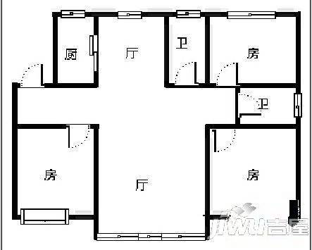 丰乐公寓5室1厅3卫208㎡户型图