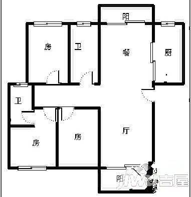 丰乐公寓5室1厅3卫208㎡户型图
