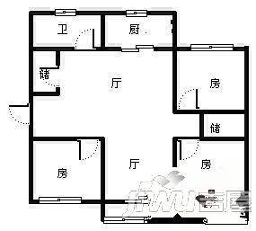 丰乐公寓5室1厅3卫208㎡户型图