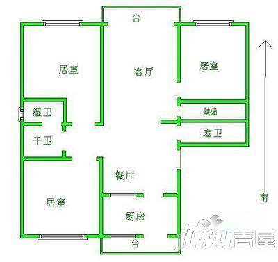 清谭惠苑4室2厅3卫户型图