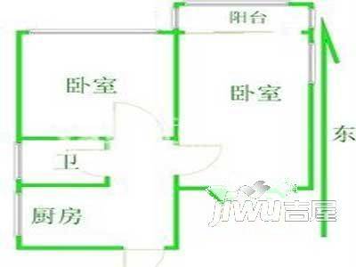 新张家村2室1厅1卫户型图