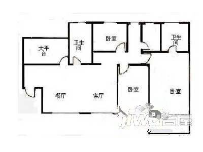 新张家村2室1厅1卫户型图