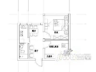 新丰别墅3室1厅1卫户型图