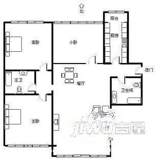 夏溪镇工业区2室2厅1卫户型图