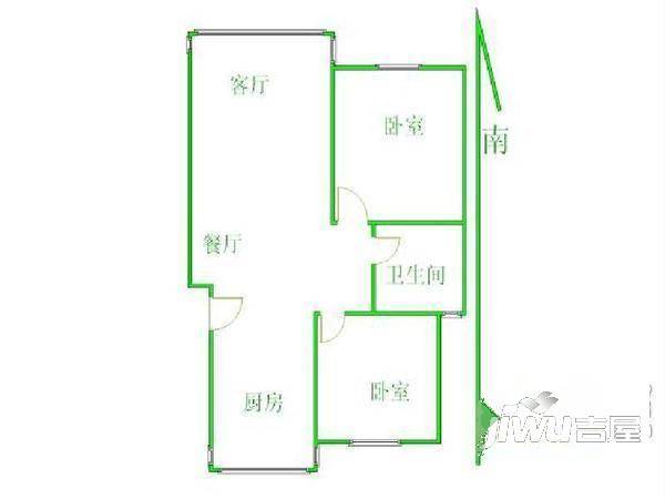 夏溪镇工业区2室2厅1卫户型图