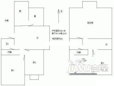 星北发展大厦1室1厅1卫户型图