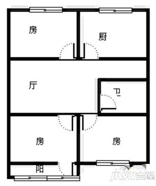 花东二村3室1厅1卫户型图