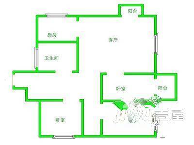 汇丰三村2室2厅1卫户型图