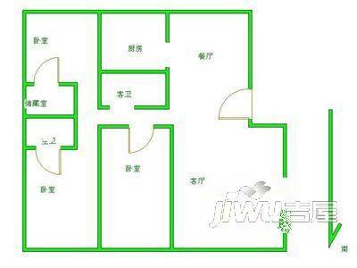 万福桥小区2室1厅1卫户型图