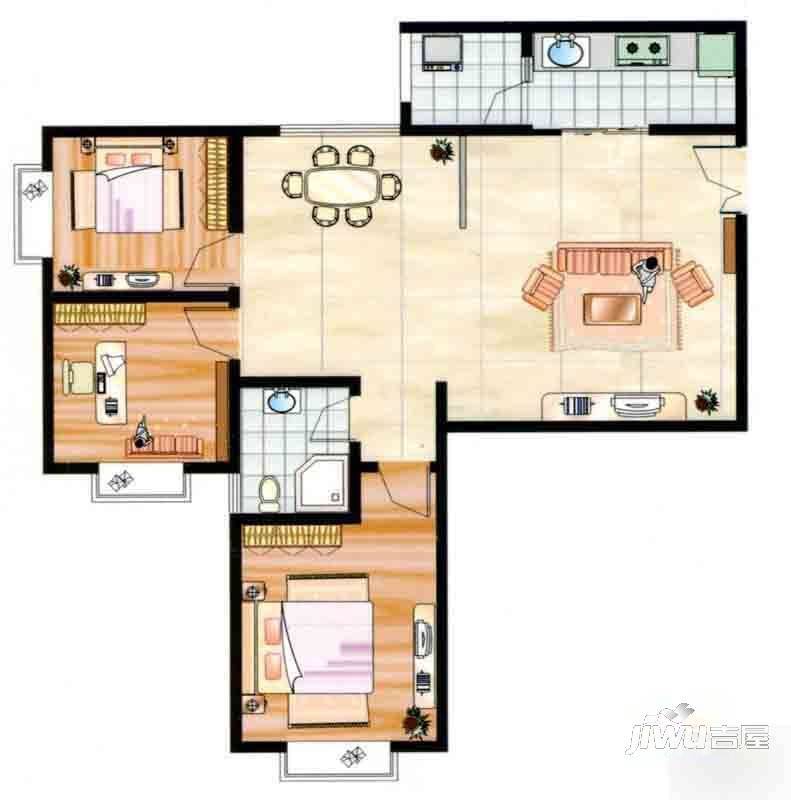 长三角模具城小区3室2厅2卫户型图