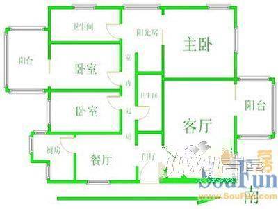 美墅花园3室2厅0卫户型图