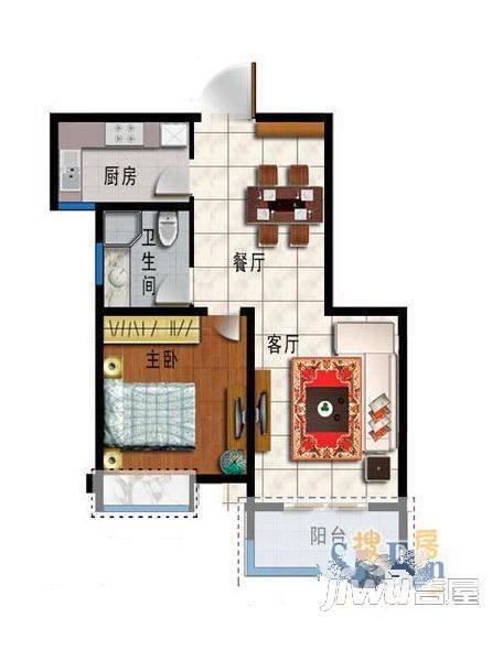 东园新村2室1厅0卫户型图