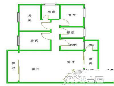 广成小区2室1厅1卫72㎡户型图