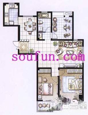 芳草园2室2厅1卫117㎡户型图