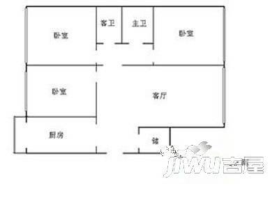 金星大厦3室2厅1卫户型图