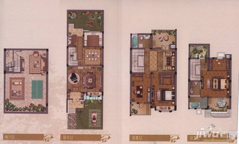 绿地世纪城别墅3室2厅2卫户型图