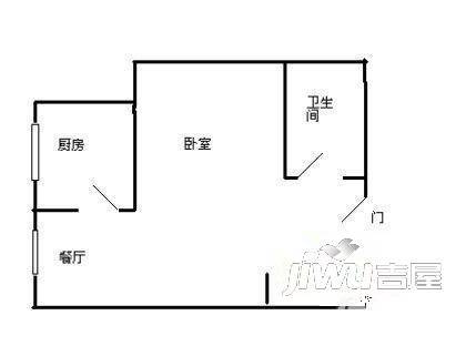 牡丹公寓3室1厅1卫90㎡户型图