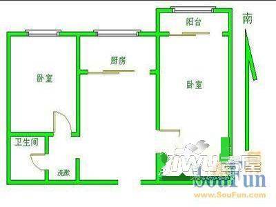 芦墅苑2室2厅1卫80㎡户型图