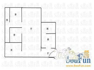 芦墅苑2室2厅1卫80㎡户型图