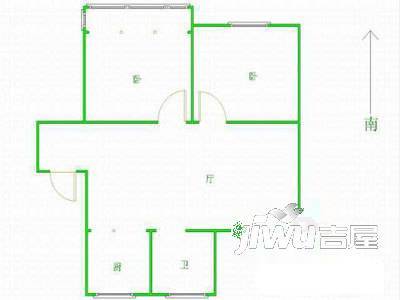 龚家名园2室1厅1卫户型图