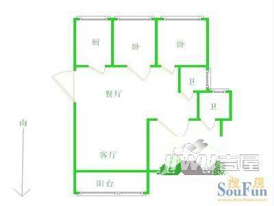 新华苑2室2厅1卫户型图