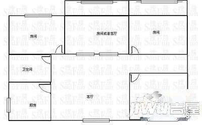 剑湖北区4室1厅1卫122㎡户型图