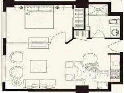 丽乐公寓1室1厅0卫户型图