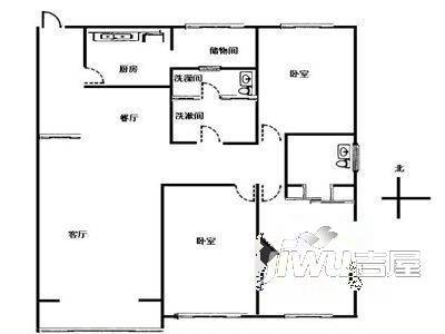 电子新村3室2厅1卫户型图