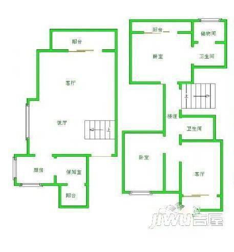 东方明珠花园公寓4室3厅2卫户型图