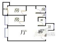 金桂公寓店面房3室2厅2卫户型图