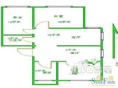 华林家园3室1厅1卫户型图