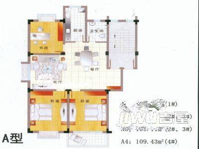 华林家园3室1厅1卫户型图