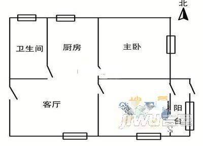 春江中央花苑2室1厅1卫户型图