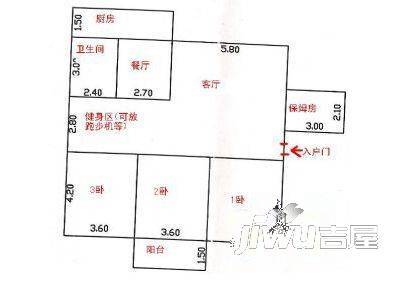 江南公寓3室2厅2卫户型图