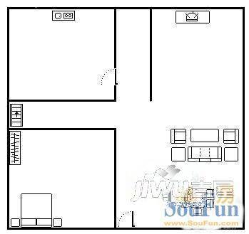 娑罗家园3室1厅1卫户型图