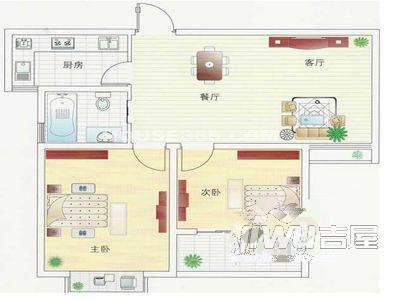 香树湾和院2室2厅1卫户型图