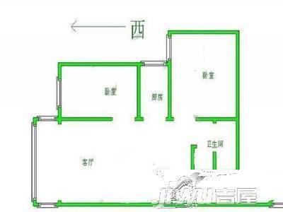 绿色家园3室1厅1卫户型图