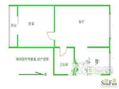 绿色家园3室1厅1卫户型图