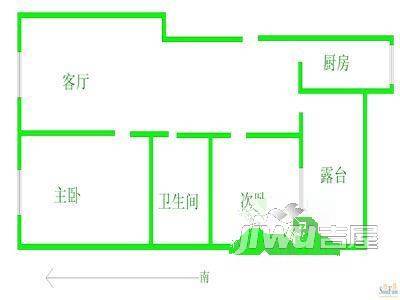 绿色家园3室1厅1卫户型图