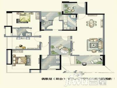 朝阳三村2室1厅1卫65㎡户型图