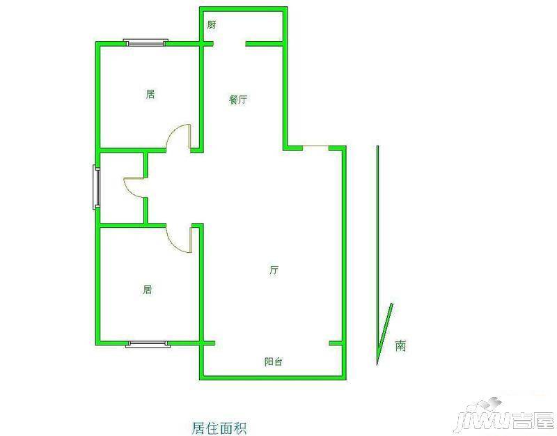 聚盛家园2室2厅1卫户型图