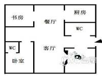 桃园二村3室1厅2卫户型图