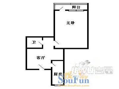 华东一村1室1厅1卫户型图