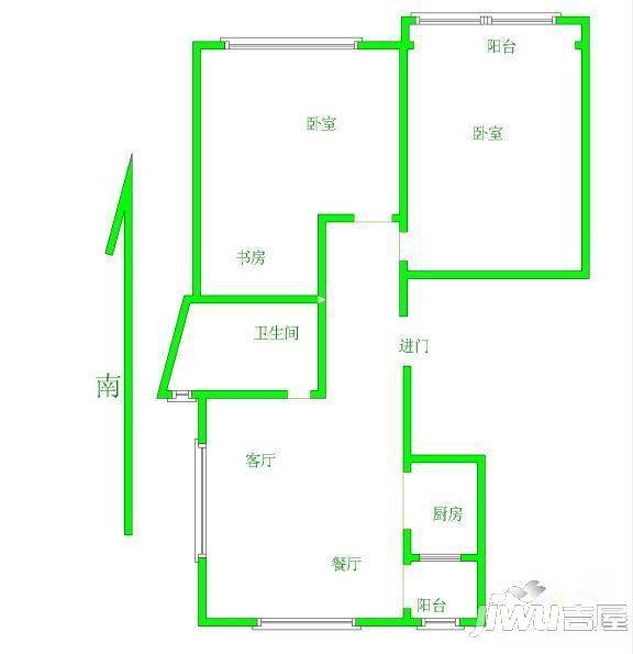 大诚苑2室2厅1卫125㎡户型图