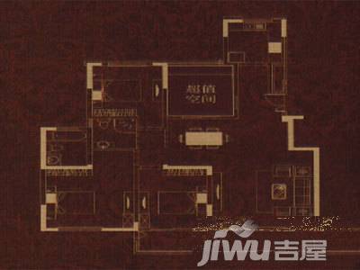 旺角花园2室2厅1卫92㎡户型图