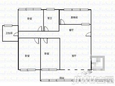 旺角花园2室2厅1卫92㎡户型图