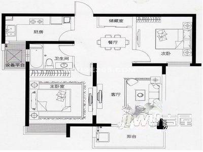 王家村公寓1室1厅1卫户型图