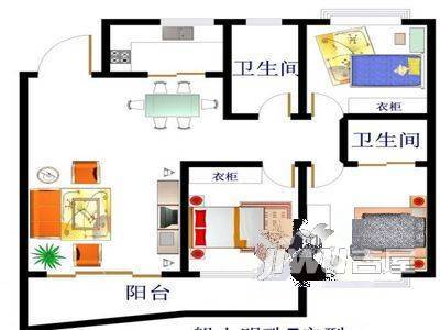 王家村公寓1室1厅1卫户型图