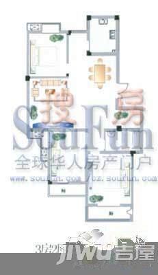 五一花园3室2厅2卫117.8㎡户型图