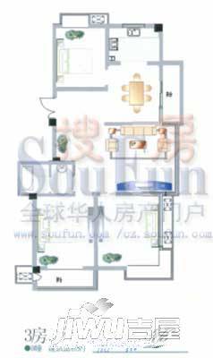 五一花园3室2厅2卫117.8㎡户型图